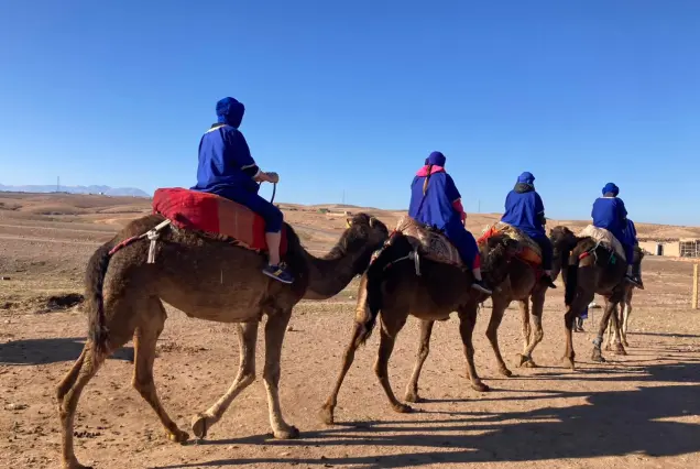 Agafay desert private sunset camel ride from Marrakech